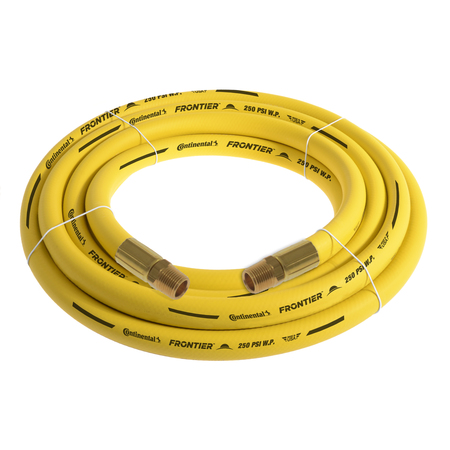 CONTINENTAL 3/4" x 15' Yellow EPDM Rubber Air Hose, 300 PSI, 3/4" MNPT x MNPT HZY07530-15-11